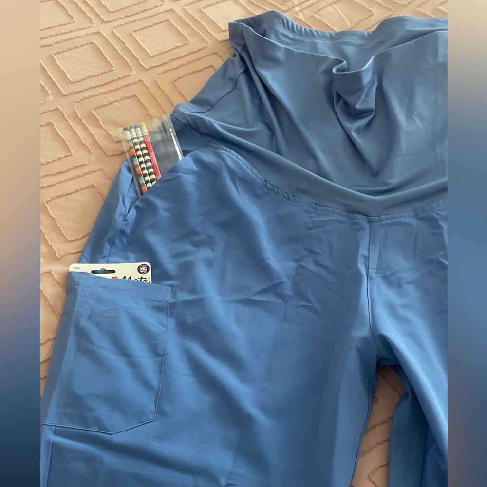 Maternity Scrubs Cargo style pants in Ceil Blue 3XL